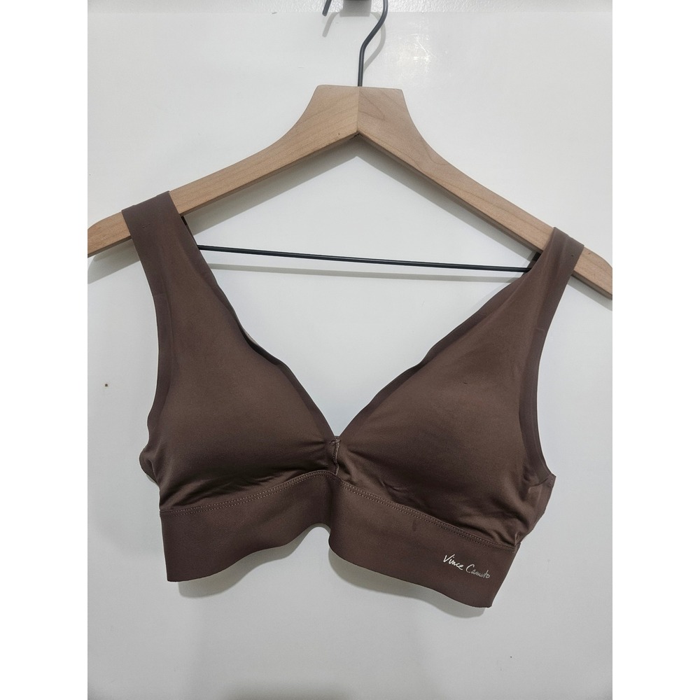 Vince Camuto Womens Brown Wireless Plunge Bralette Lounge Bra Size XL